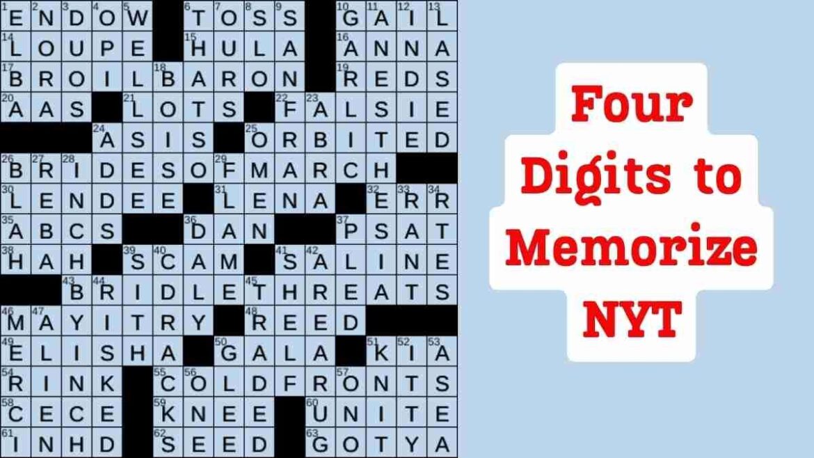Four Digits to Memorize nyt: Unlocking the Secrets of NYT Crossword Puzzles